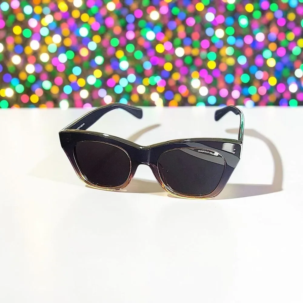 CHRISTIAN SIRIANO Nelly Sunglasses in Puple Gold Brand New in Box With Hard Case